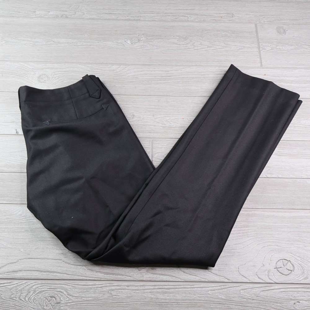 RRL Ralph Lauren Black 100% Wool Trousers Dress Pants Men's 33x33